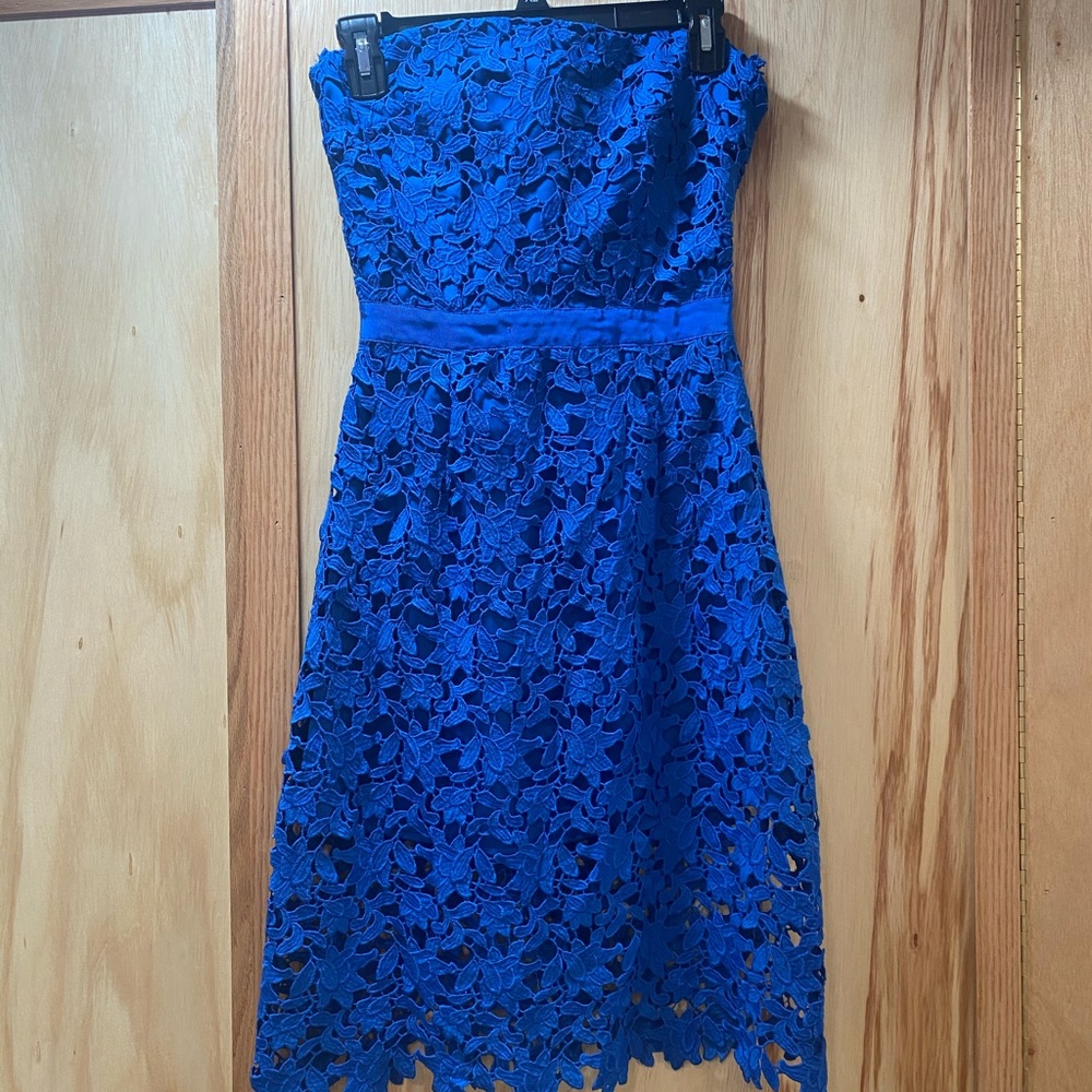 1st Sight Blue Lace Sleeveless Dress